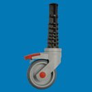 IPU CASTER, SHWR CHR S/STL LOCK 4"