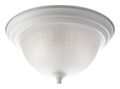 2-Light Flush Mount Ribbed Glass Finish White