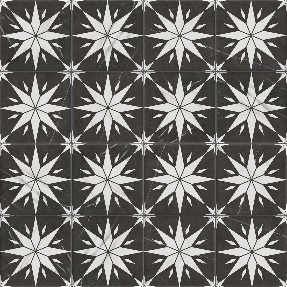 Ursino Star Carrara 7.88x7.88 Square Porcelain Floor and Wall Digital Pattern