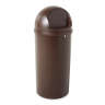 Rubbermaid Commercial, Marshal, 15 gal, Resin, Brown, Round, Receptacle