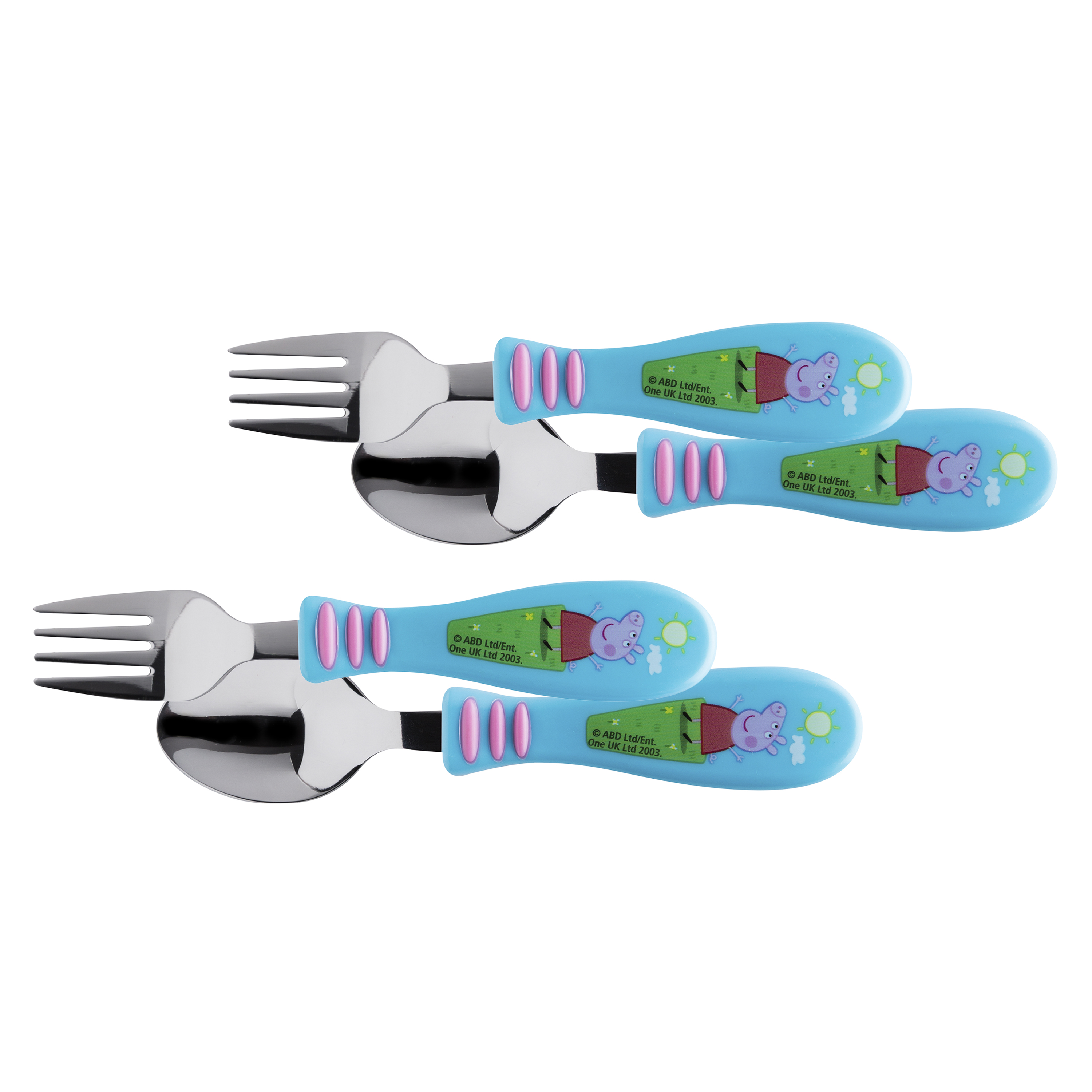 Peppa Pig Kids Fork and Spoon Set, Peppa and Friends, 2-piece set slideshow image 1