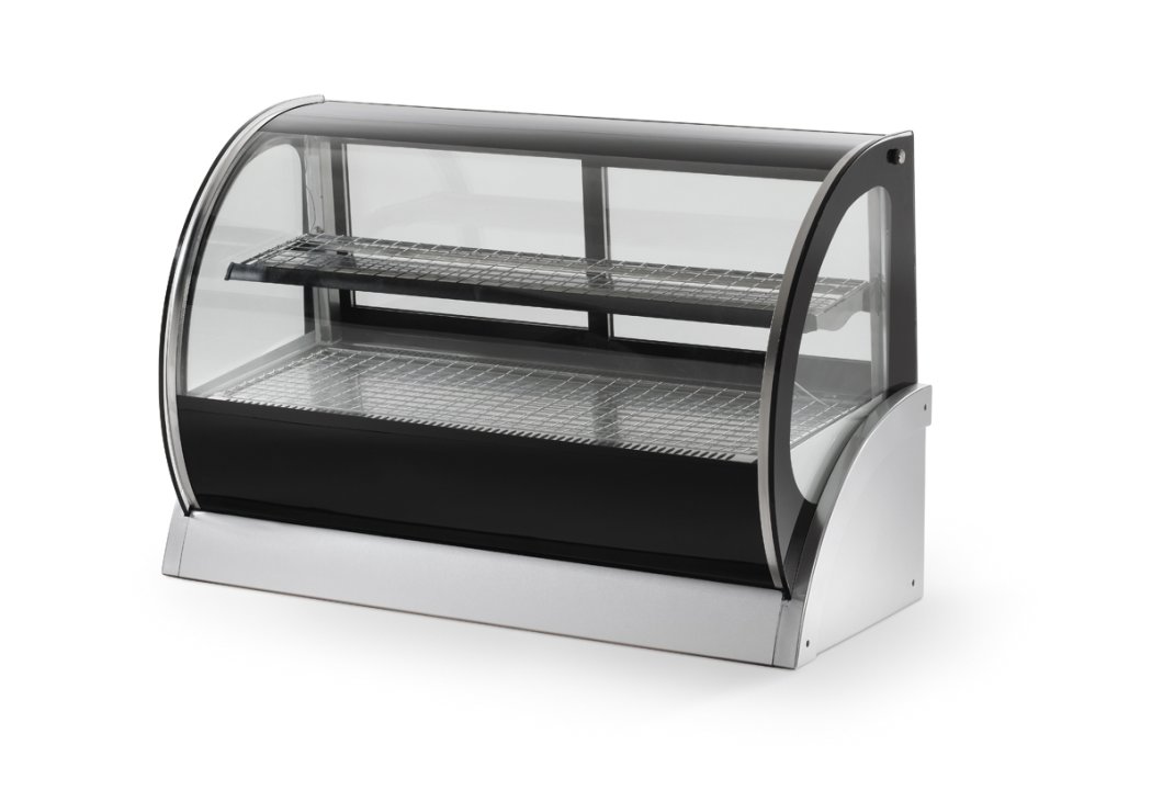 2-tier 36-inch-wide 120-volt curved-glass refrigerated display case with rear access
