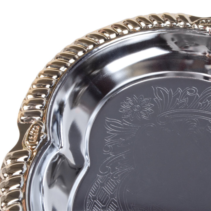 Large Odyssey oval serving tray with gold trim