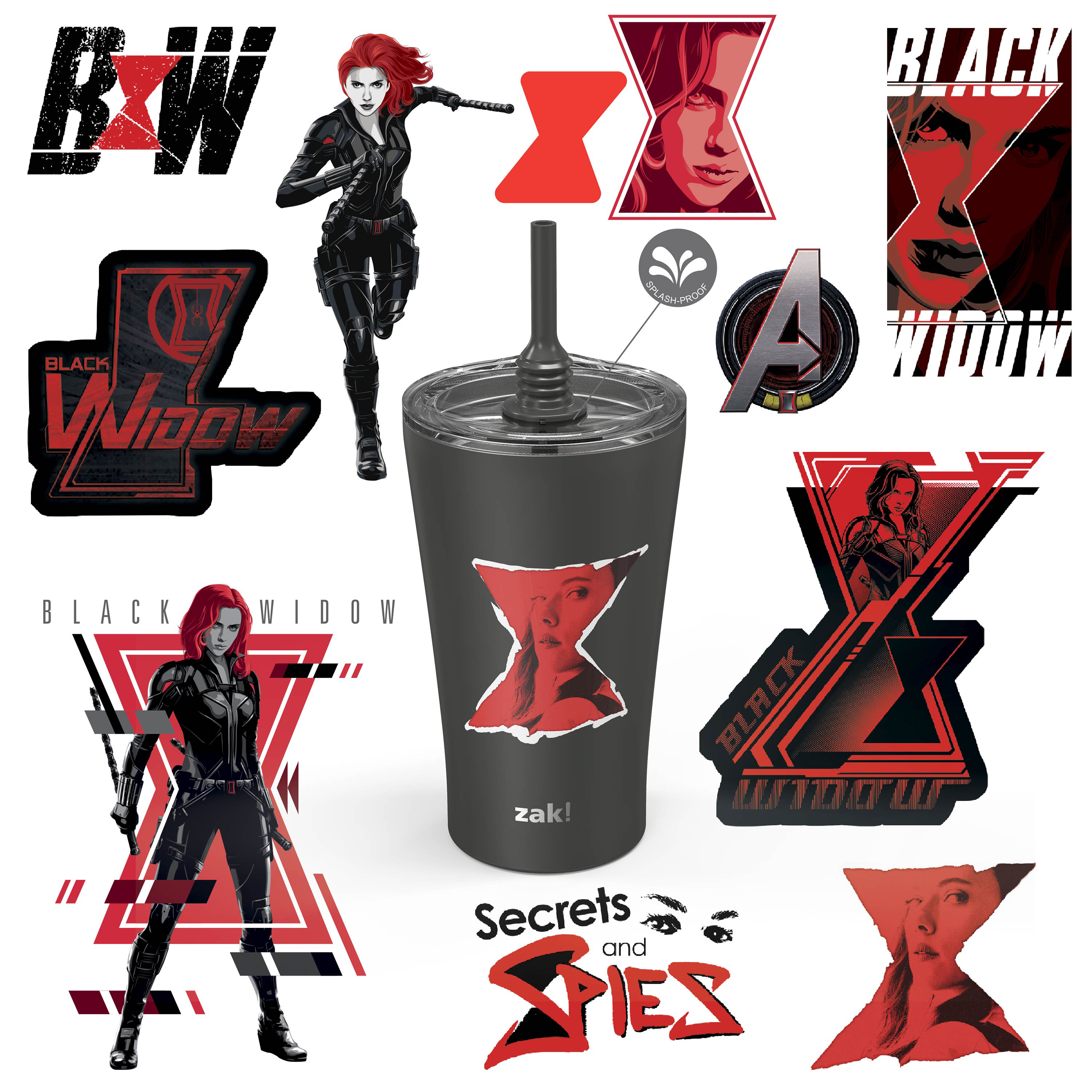 Marvel Comics 20 ounce Insulated Tumbler with Stickers, Black Widow slideshow image 1 Marvel Comics 20 ounce Insulated Tumbler with Stickers, Black Widow slideshow image 1