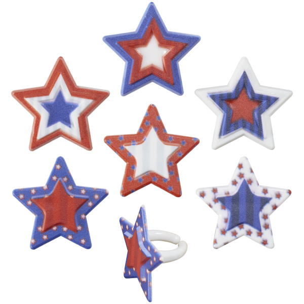 Printed Star Assortment Cupcake Rings