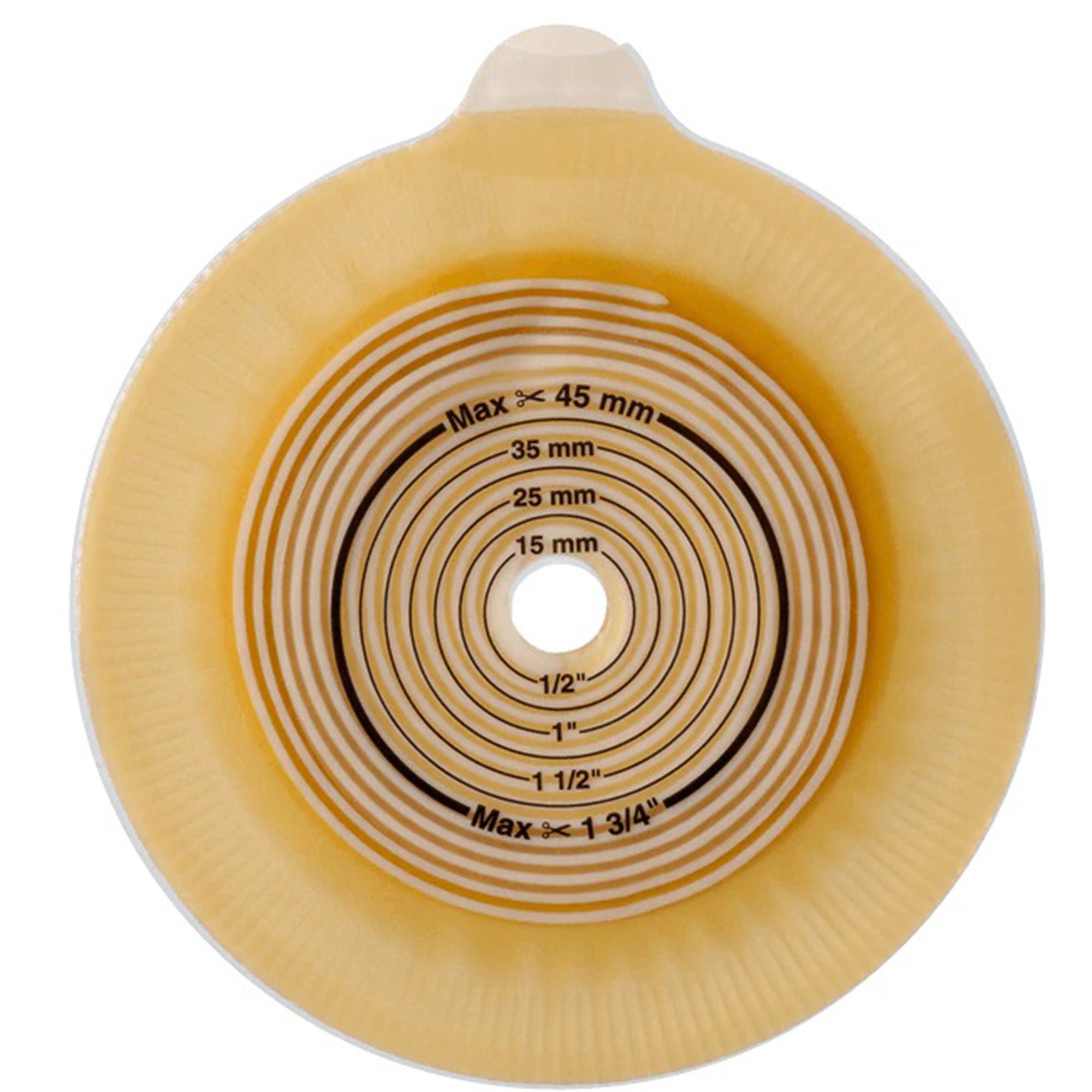 Assura® Flat Ostomy Barrier, Trim to Fit Stomas 10 – 35 mm, Green Color Match