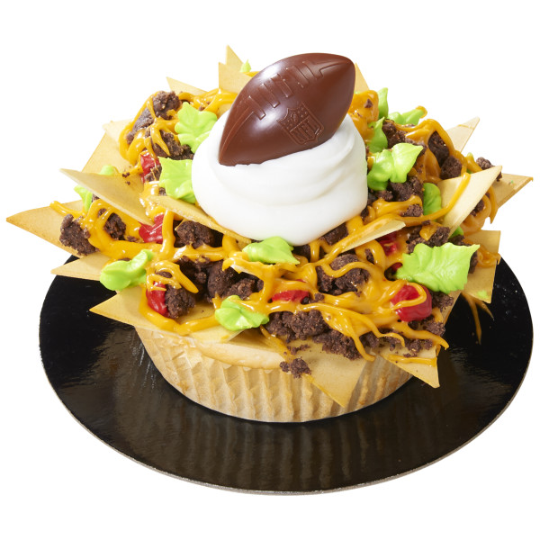NFL Brown Football with Shield Cupcake Rings