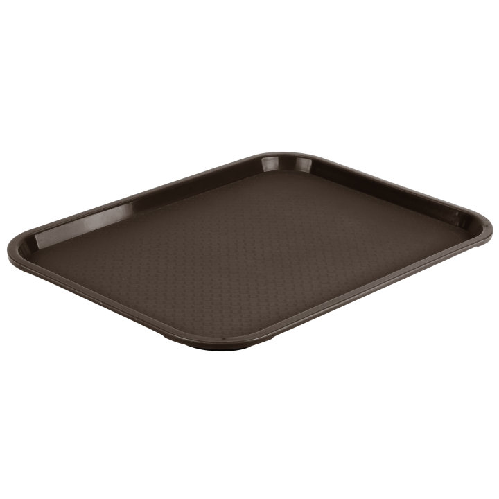 14" x 18" polypropylene fast-food tray in brown