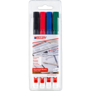 400 Series Permanent Marker, Assorted Colors, Set of 4