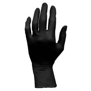 Hospeco, ProWorks® GrizzlyNite®, Medical Grade Gloves, Nitrile, 5.5 mil, Powder Free, S, Black