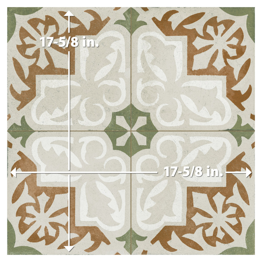 Kings Paname Bastille 17-5/8 in. x 17-5/8 in. Ceramic Floor and Wall Tile
