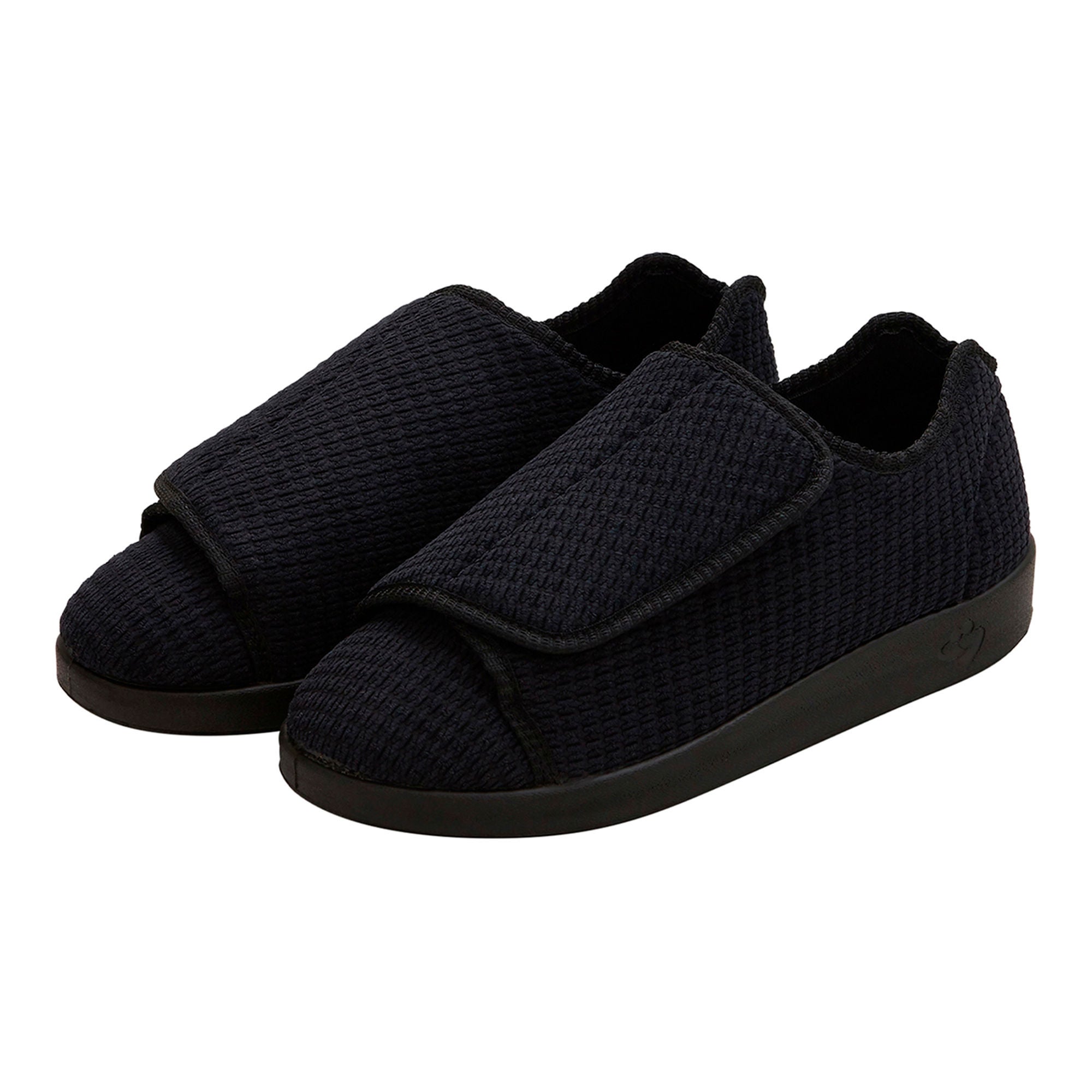 Silverts® Men's Double Extra Wide Slip Resistant Slippers, Black, Size 7