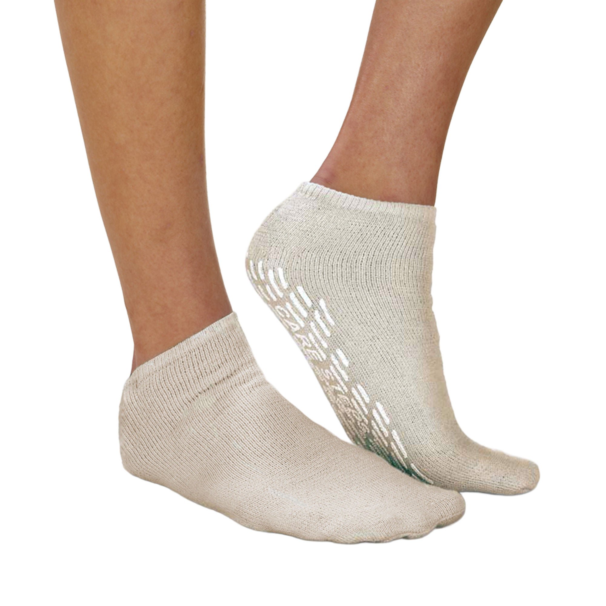 Care-Steps® Single Tread Slipper Socks, Large, Beige