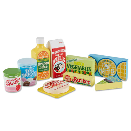Melissa & Doug Wooden Fridge Food Pretend Play Set