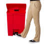 Rubbermaid Commercial, Legacy, 18gal, Plastic, Red, Rectangle, Receptacle