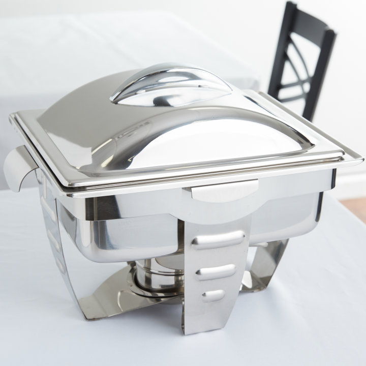 4.1-quart Maximillian Steel™ rectangular half-size chafer
