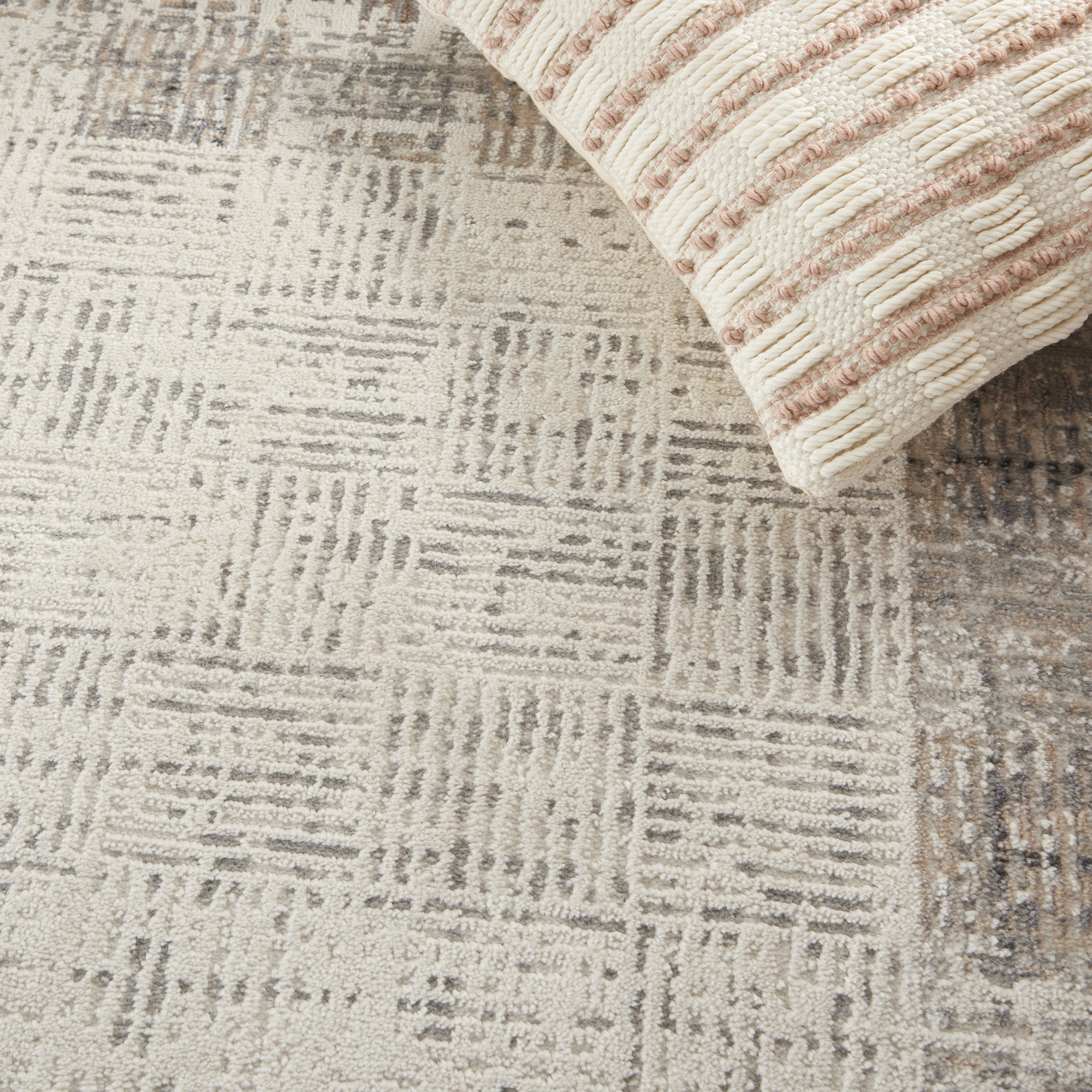 Nourison Elation 4' x 6' Ivory Grey Modern Indoor Rug