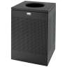 Rubbermaid Commercial, Silhouettes, Open Top, 40 gal, Metal, Black, Square, Receptacle