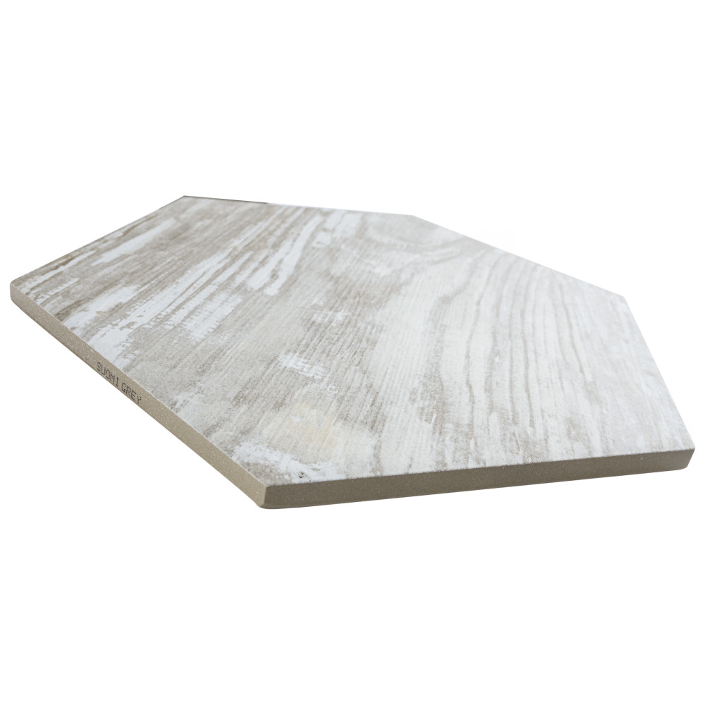 Suomi Hex Grey 8-5/8 in. x 9-7/8 in. Porcelain Floor and Wall Tile