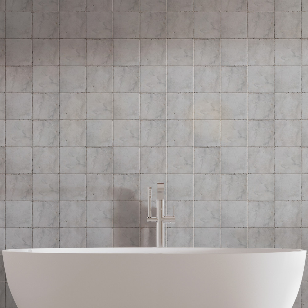 Renaissance Blanco 7.88x7.88 Square Porcelain Floor and Wall Digital Pattern
