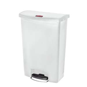Rubbermaid Commercial, Streamline®, Step-On, 24gal, Resin, White, Rectangle, Receptacle