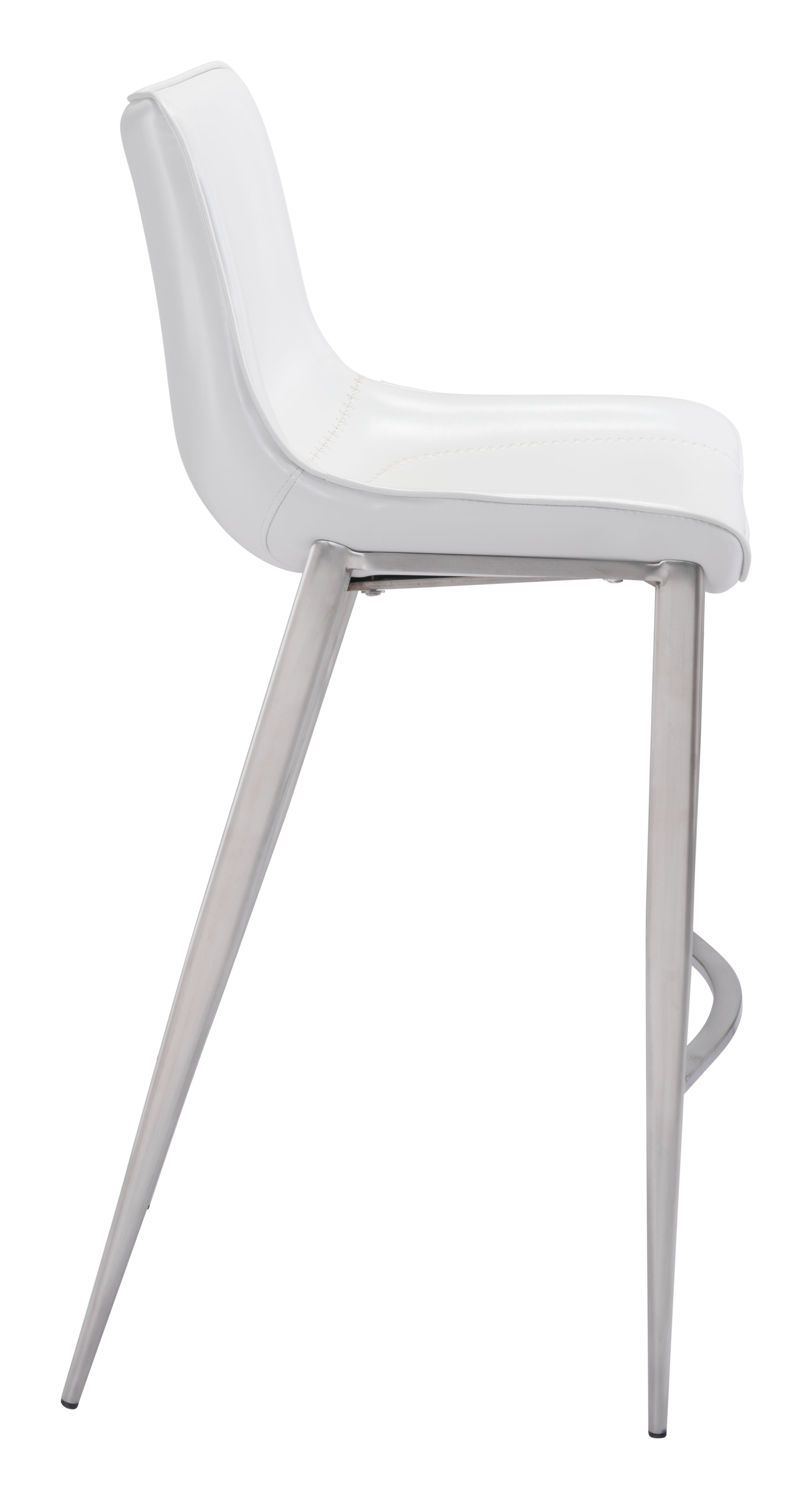 Magnus Barstool (Set of 2) White & Silver product image
