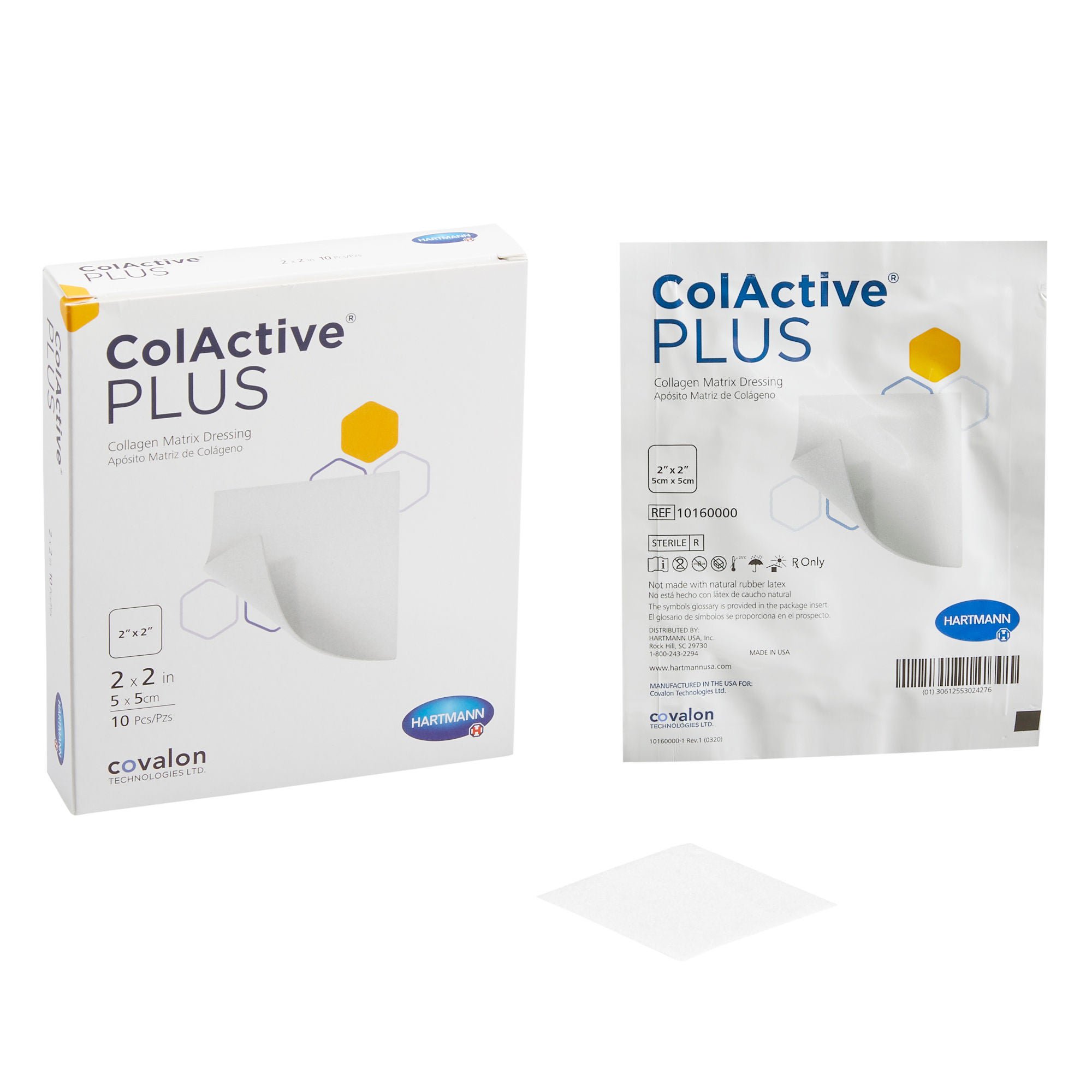ColActive® Plus Collagen Dressing, 2 x 2 Inch