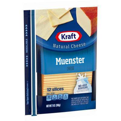 Kraft Muenster Cheese Slices, 12 ct Pack