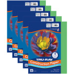 Tru-Ray&reg; Construction Paper, Heavyweight, Festive Green, 9" x 12", 50 Sheets Per Pack, 5 Packs PAC103006-5