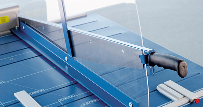 Safety shields and locking mechanisms keep fingers away from the blade.