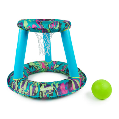 SwimWays Hydro Spring Hoops Inflatable Basketball Hoop, Waterproof Basketball Set With Hoop and Ball, Outdoor Games, Water Toys for Ages 5 and Up