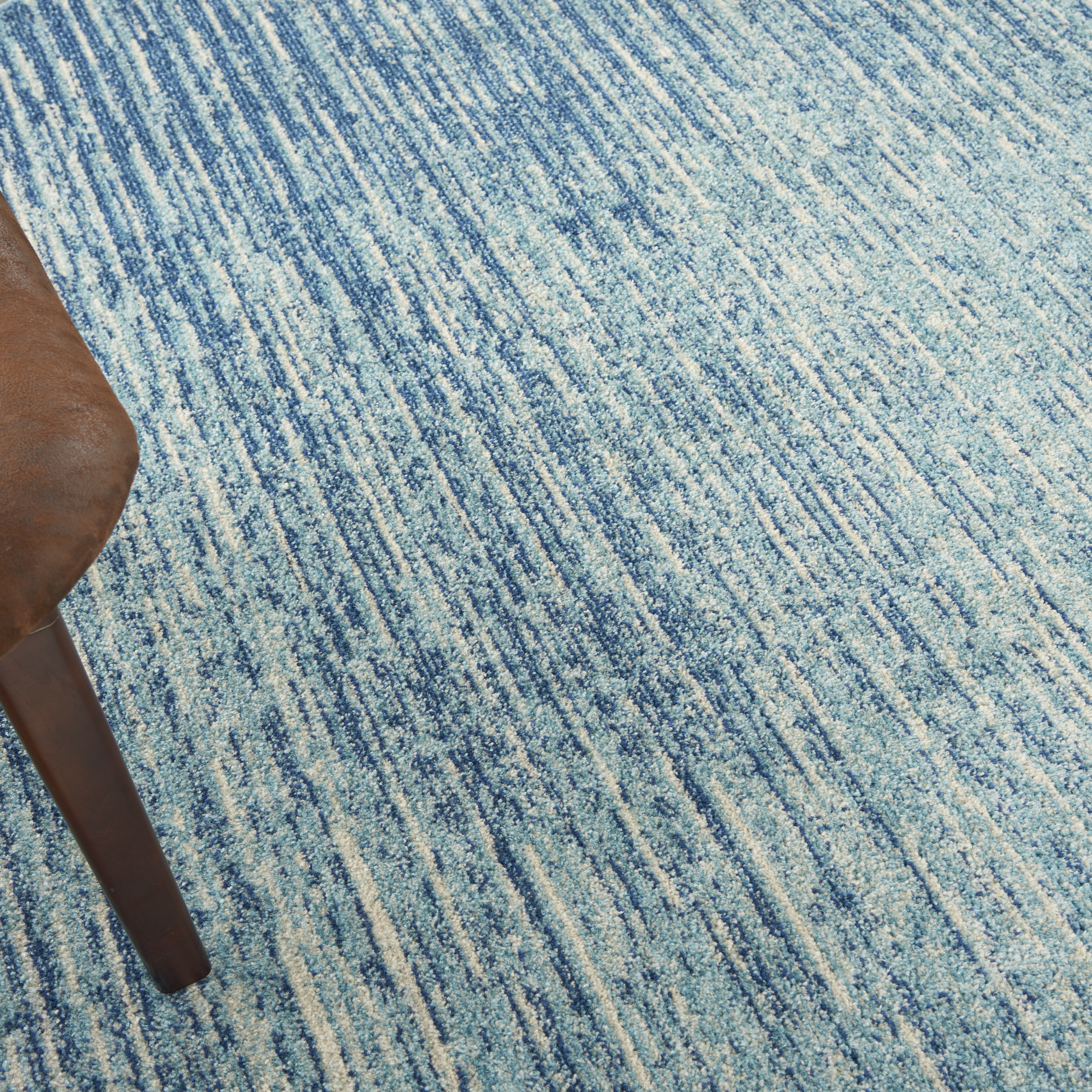 Nourison Passion 8' x Round Navy Light Blue Modern Indoor Rug