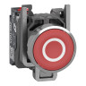 Push button Harmony XB4 metal flush red 22mm spring return white marked O 1 NC compact push in terminals
