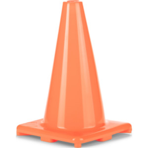 Hi-Visibility Flexible Vinyl Cone, Weighted, 12", Orange