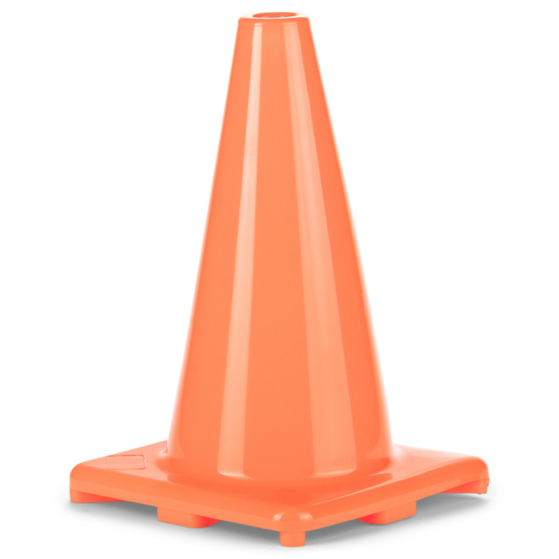 Hi-Visibility Flexible Vinyl Cone, Weighted, 12", Orange