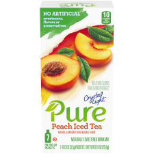 Crystal Light Pure Peach Iced Tea Powdered Drink Mix, 7 ct On-the-Go Packets