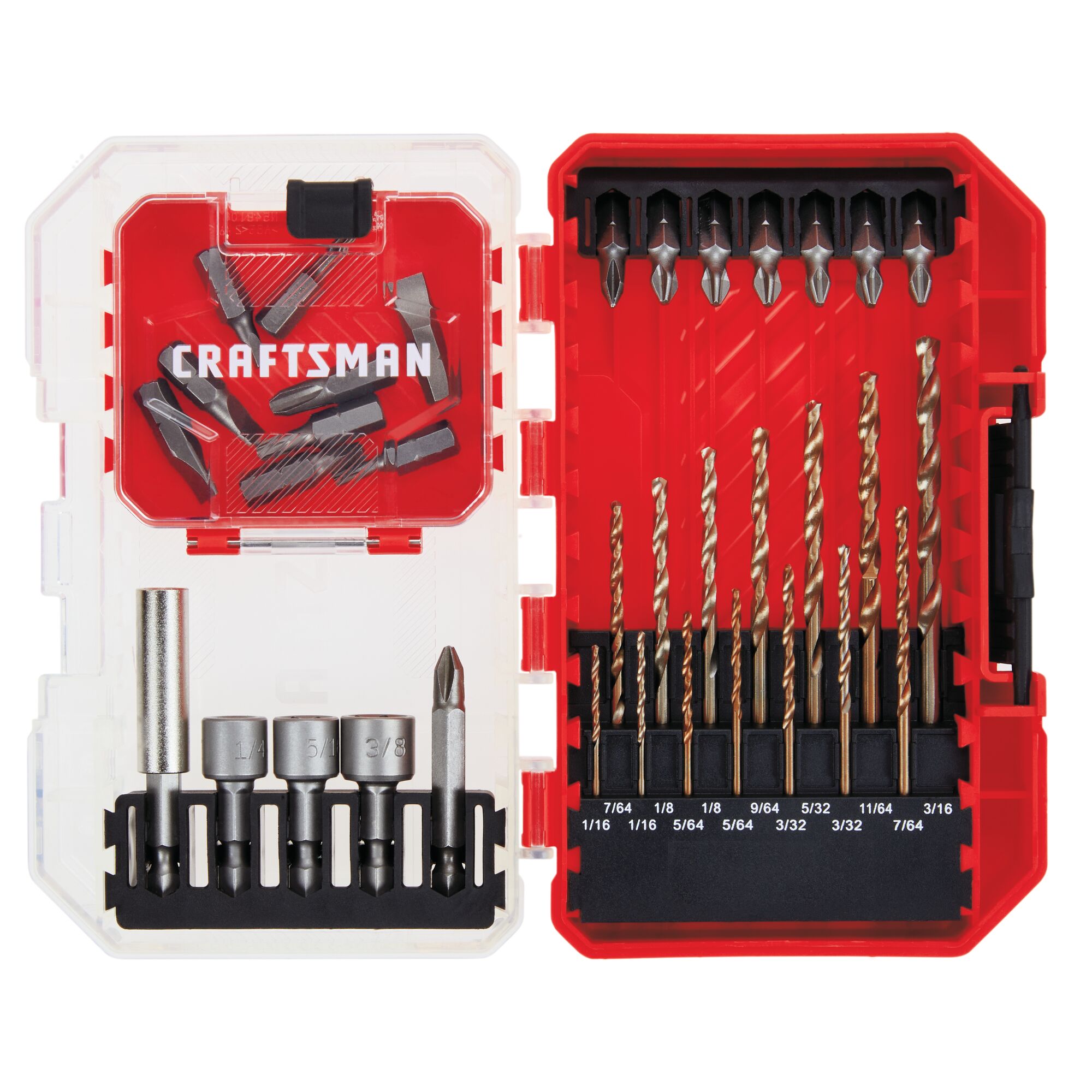 View of CRAFTSMAN Drill Bits: Set on white background