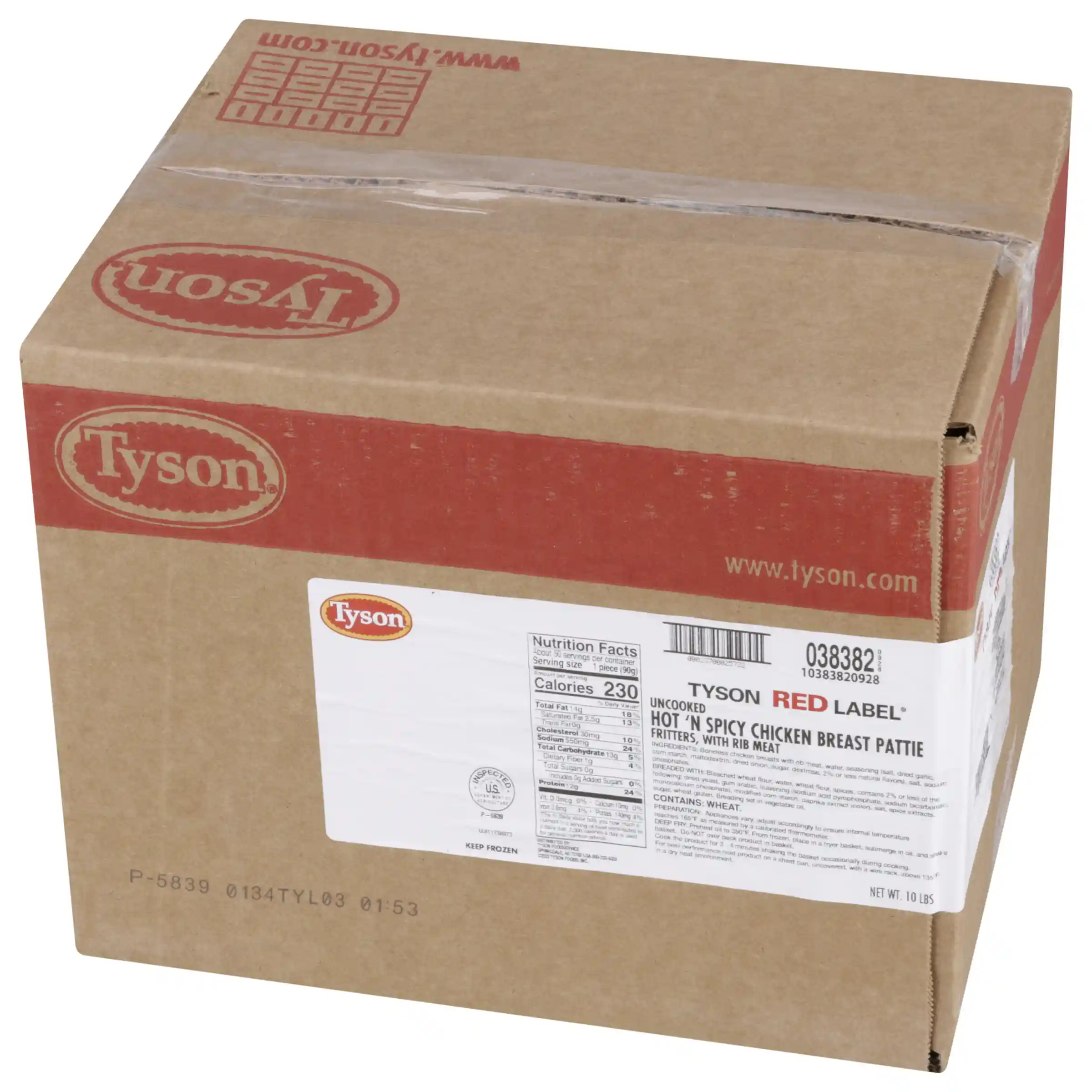 Tyson Red Label® Uncooked Hot & Spicy Chicken Breast Pattie Fritters, 3.2 oz. _image_5