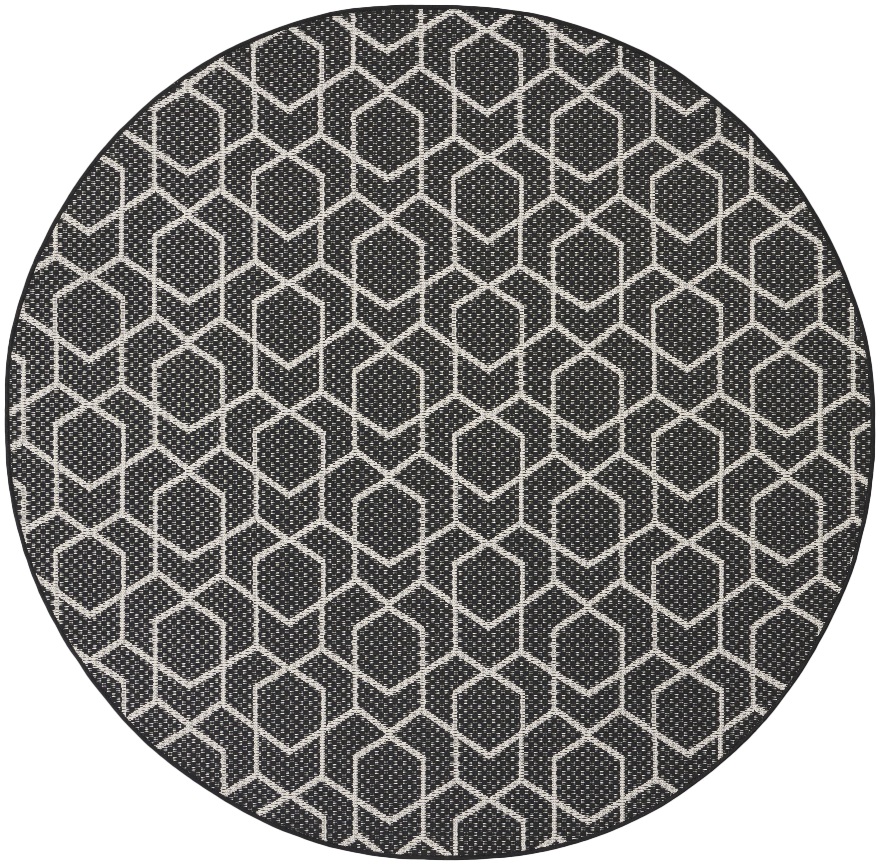 Nourison Horizon Indoor/Outdoor 8' x Round Black Modern Rug
