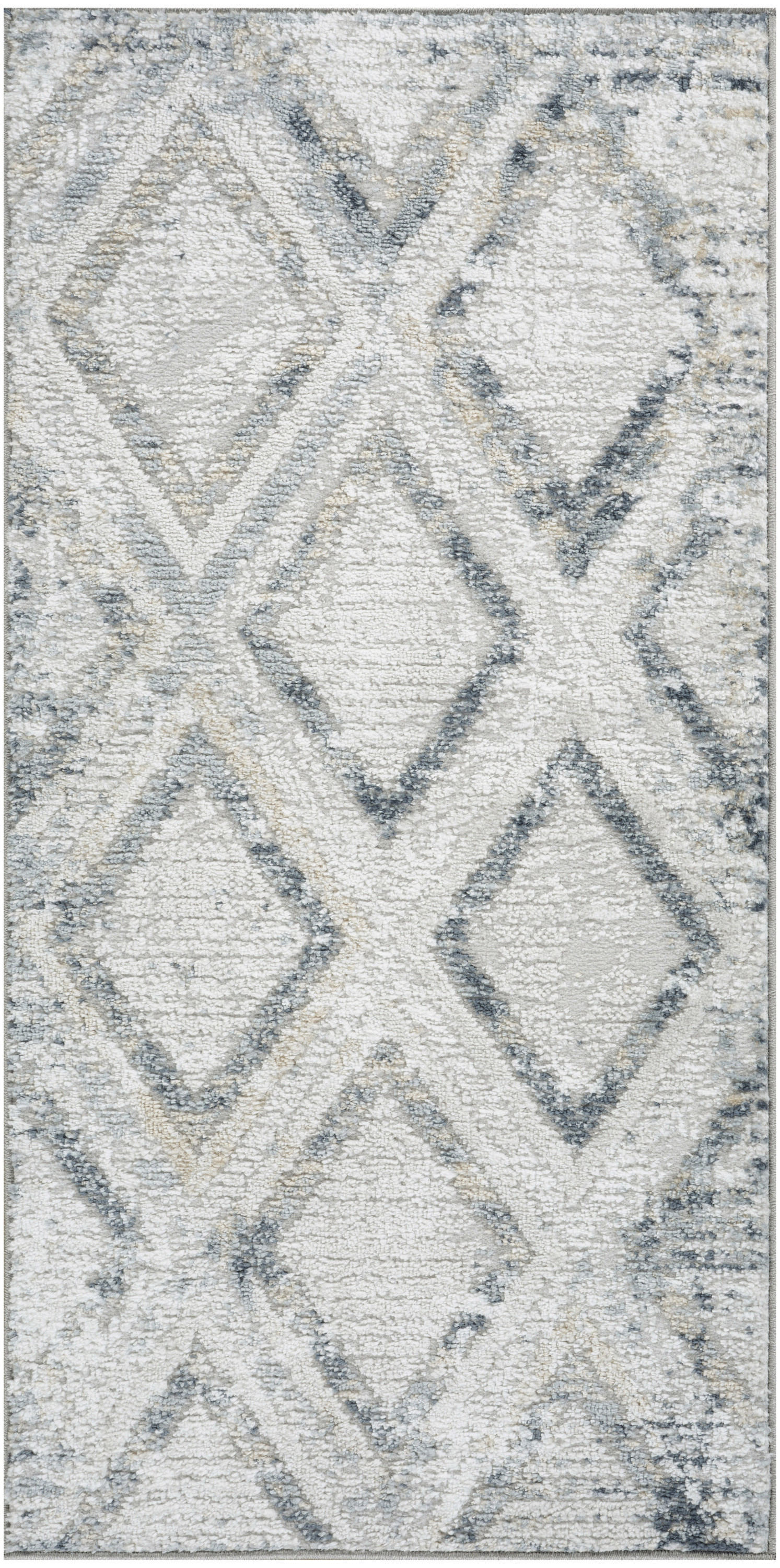 Nourison Dekor 2' x 4' Grey Navy Modern Indoor Rug