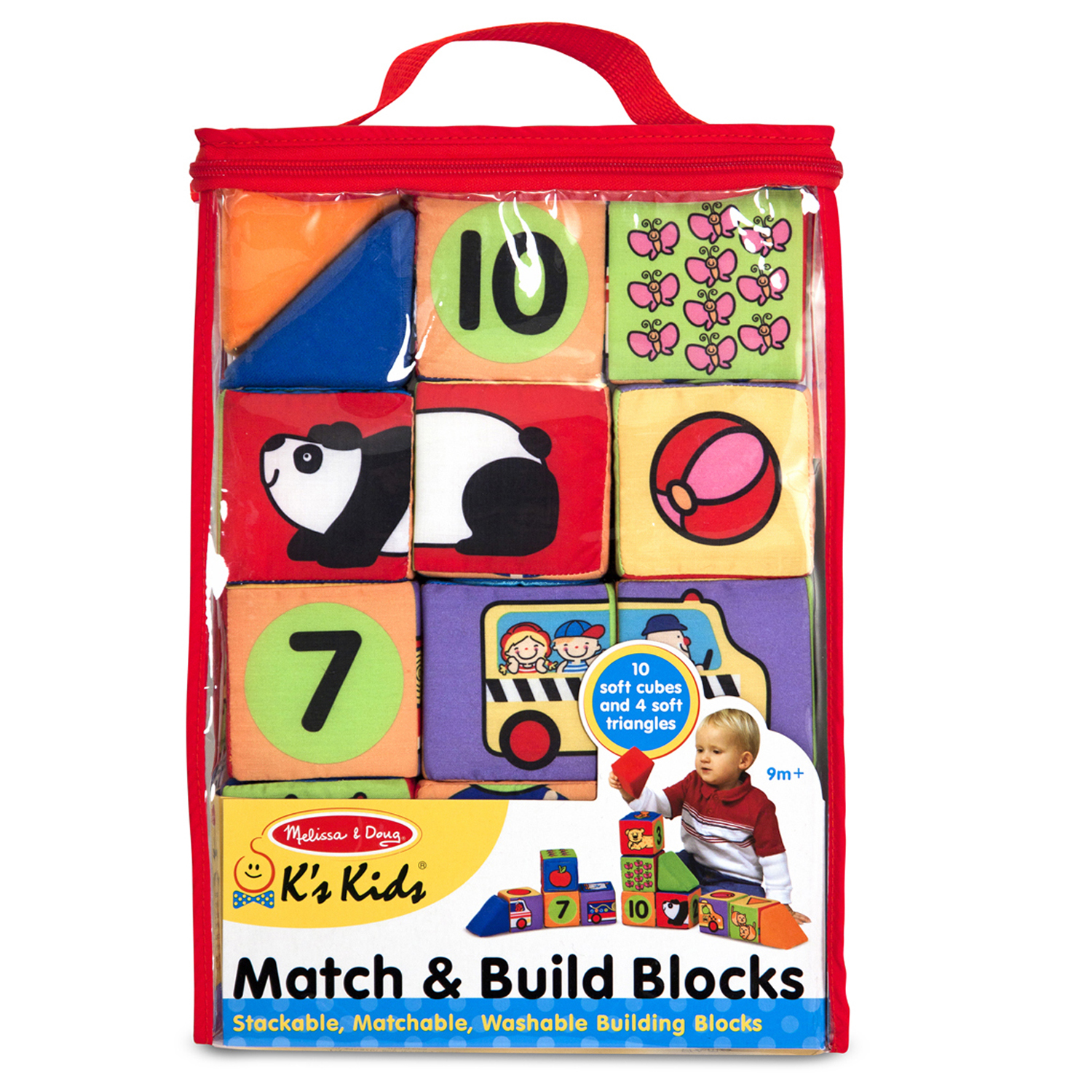 Melissa & Doug Match & Build Soft Blocks, 14 Pieces image number null