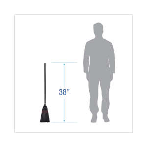 Boardwalk, 9in, Flag Tipped Poly Lobby Broom, Plastic Bristles, Black