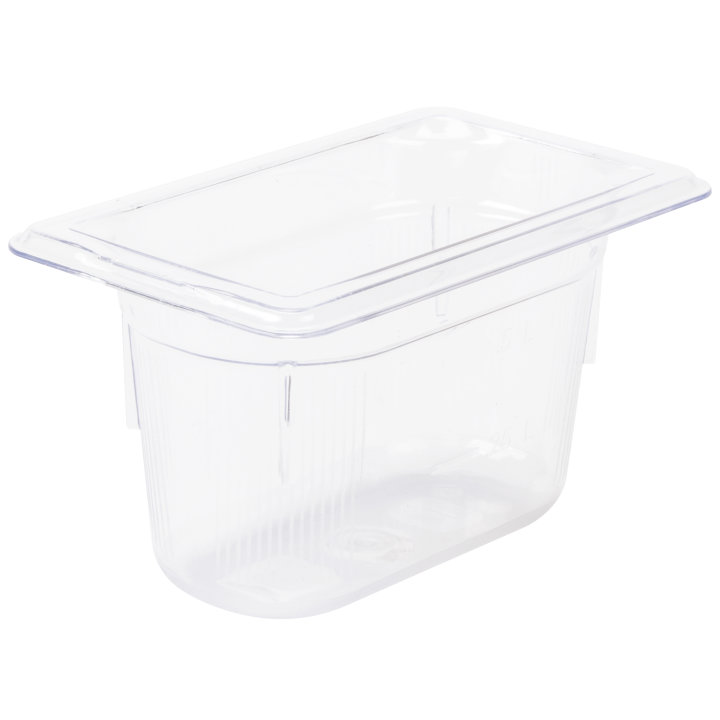 Ninth-size 4-inch-deep Super Pan® clear low-temperature plastic pan