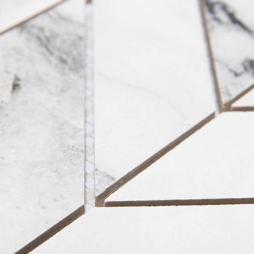 Touche Chevron Zebre 11-3/4 in. x 12-1/4 in. Porcelain Mosaic Tile