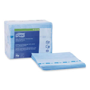 Tork, W8, Odor Resistant Z-Fold, 1 ply, 11.80"x14.75", Nonwoven Fabric, Food Service Wipers, Blue