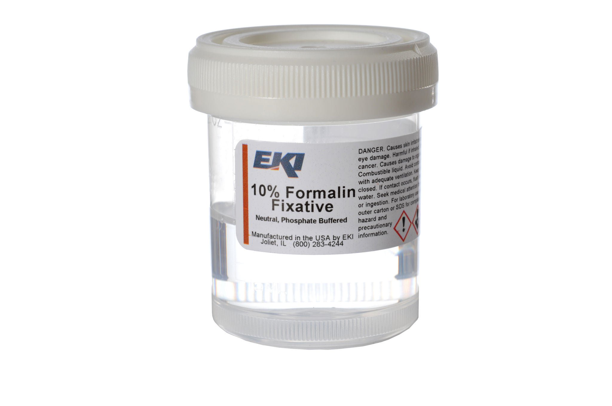 EKI Prefilled Formalin Container, 30 mL Fill in 60 mL