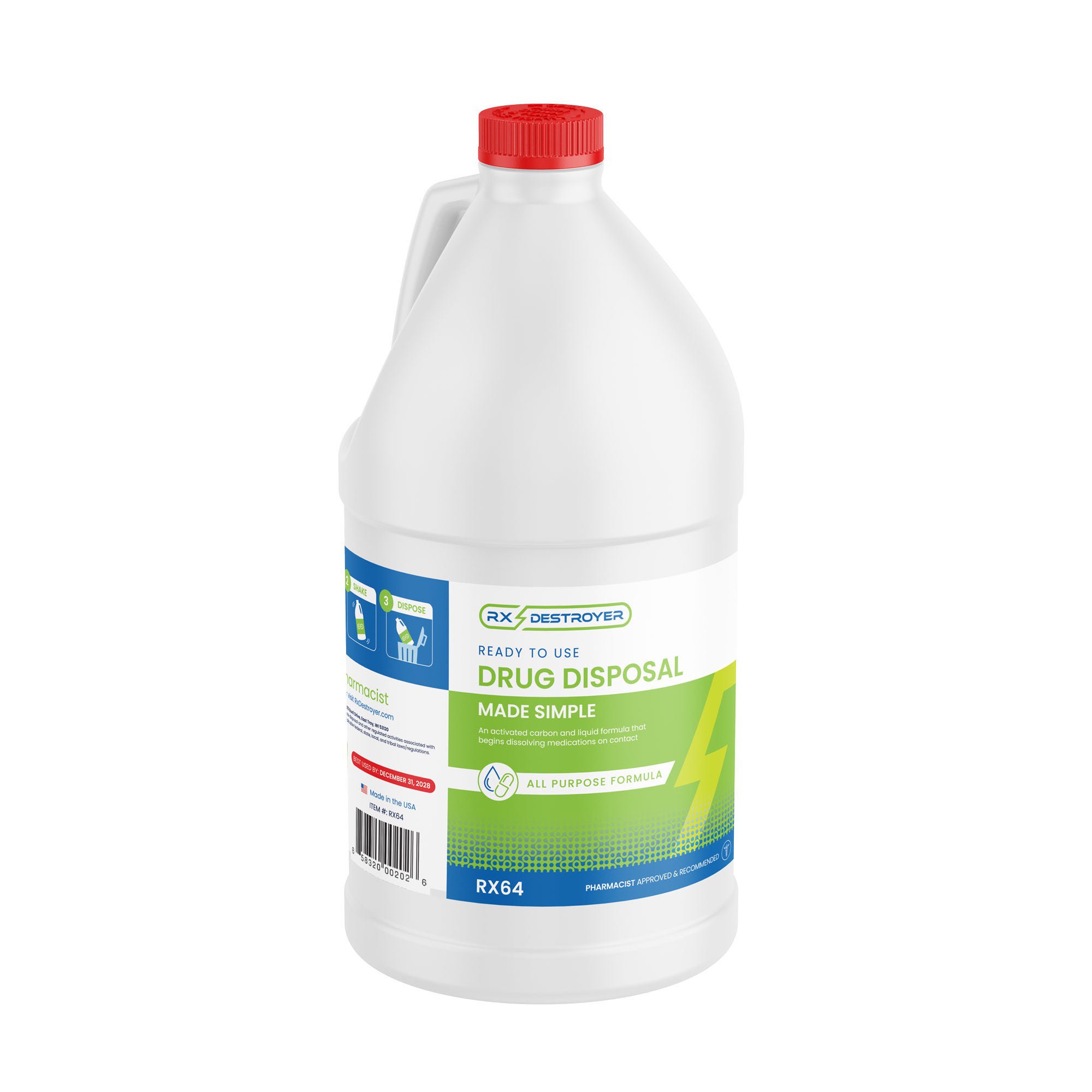 Rx Destroyer™ Pharmaceutical Disposal System, 64-ounce bottle