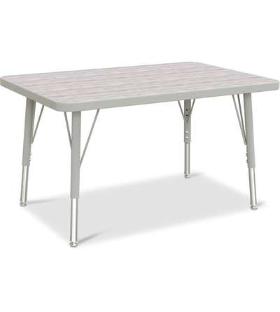 Berries® Rectangle Activity Table - 24" X 36", E-height - Driftwood Gray/Gray/Gray