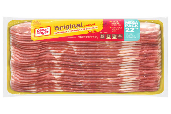 Oscar Mayer Naturally Hardwood Smoked Bacon Mega Pack, 22 oz Pack - My ...