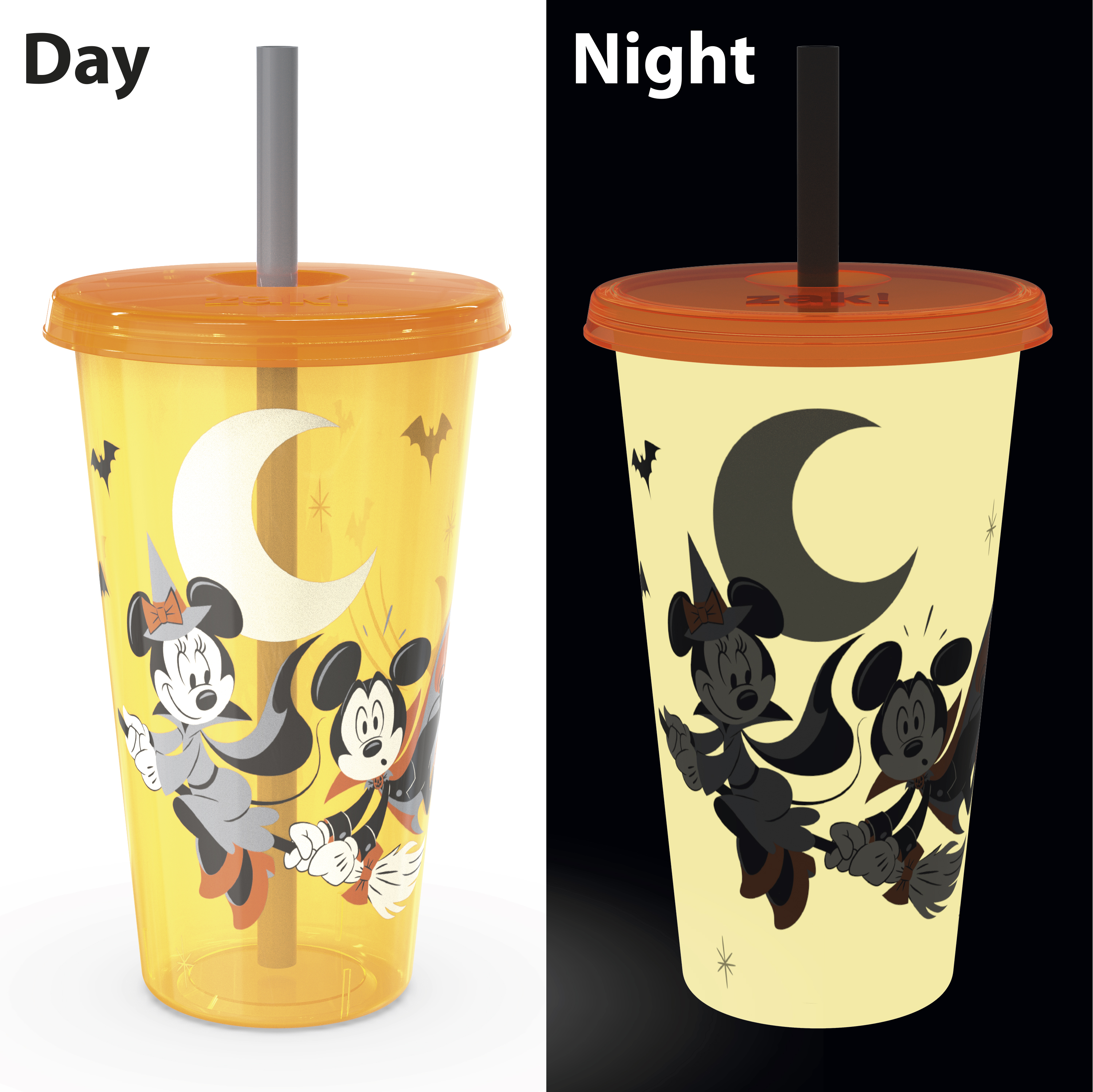Disney 25 ounce Reusable Plastic Kids Tumbler, Mickey Mouse, 4-piece set slideshow image 4
